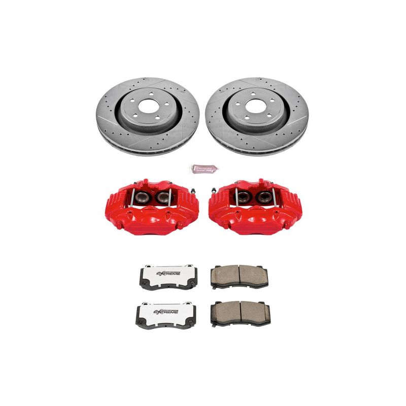 PSB Red Calipers - Power Stop 06-10 Jeep Grand Cherokee Front Z26 Street Kit w/Cals