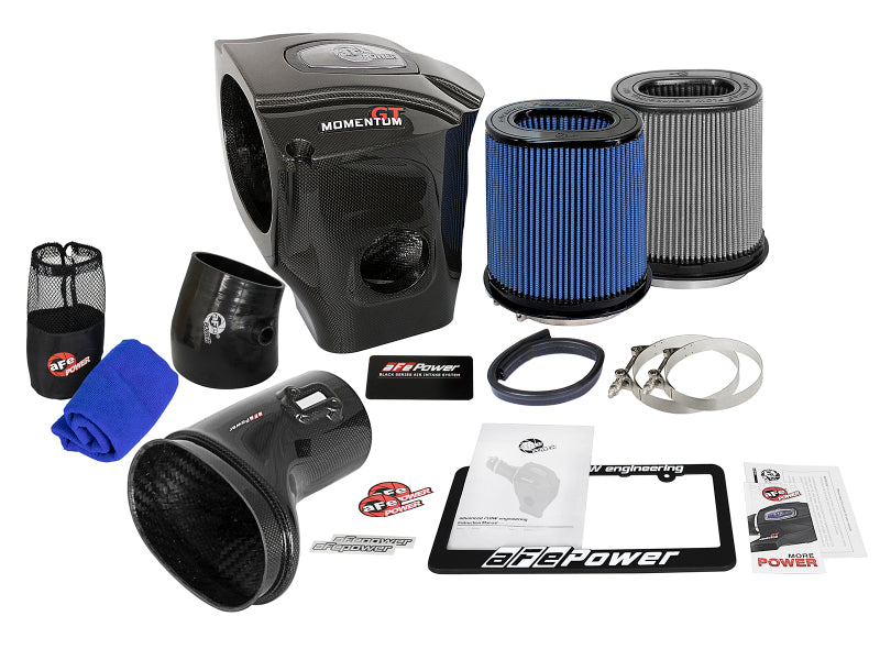 AFE Black Series Carbon Fiber Cold Air Intakes - aFe Momentum GT Black Series Carbon Fiber CAIS 15-16 Dodge Challenger SRT Hellcat V8-6.2L (sc)