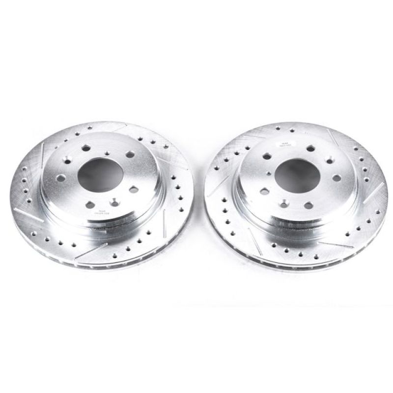 PSB Evolution Drill/Slot Rotor - Power Stop 86-91 Mazda RX-7 Rear Evolution Drilled & Slotted Rotors - Pair