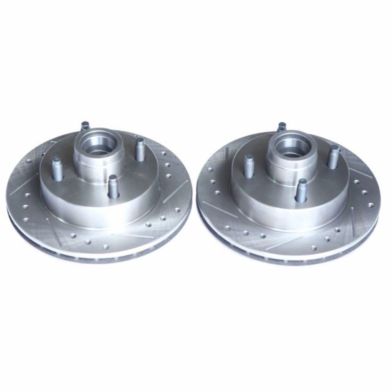 PSB Evolution Drill/Slot Rotor - Power Stop 74-78 Ford Mustang Front Evolution Drilled & Slotted Rotors - Pair