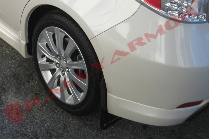 RAL UR Blk Flap/Grey Logo - Rally Armor 08-10 Subaru WRX / 08-11 Impreza 2.5i (Hatch/Sedan) Black UR Mud Flap w/Grey Logo