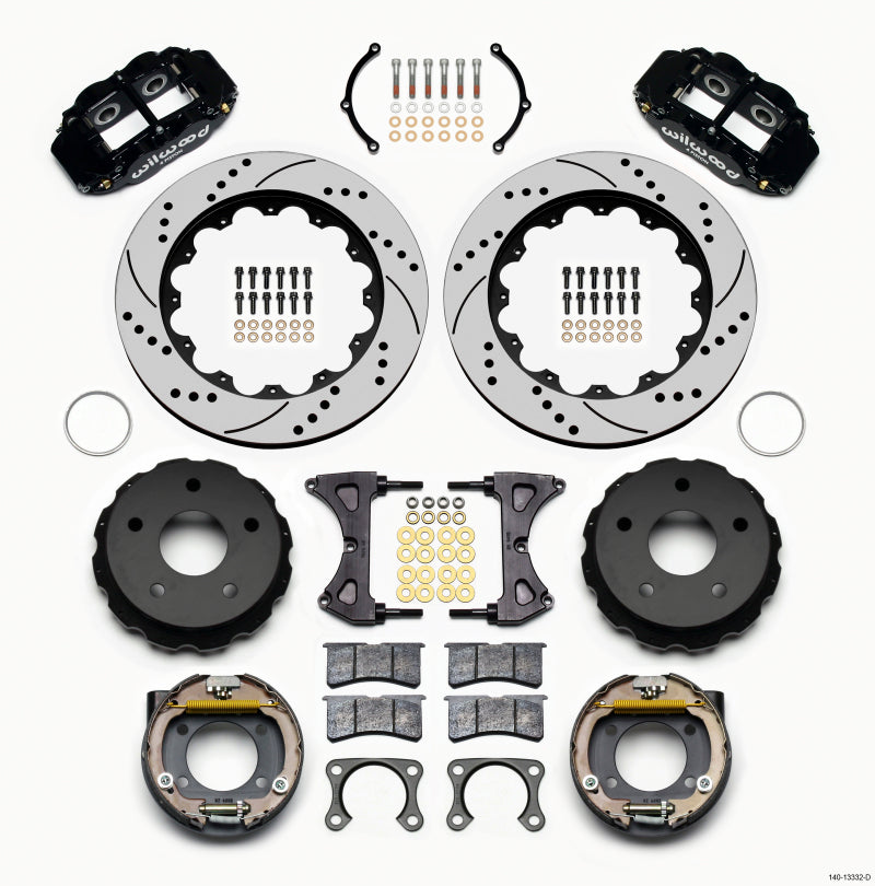 WIL Superlite Brake Kit - Wilwood Narrow Superlite 4R Rear P-Brk Kit 14.00in Drilled Small Ford 2.36in Off Bronco 5 x 5.50