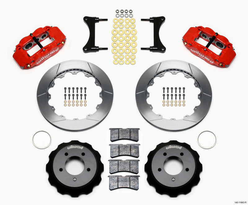 WIL Superlite Brake Kit - Wilwood Narrow Superlite 6R Front Hat Kit 12.88in Red 93-96 Mazda RX7