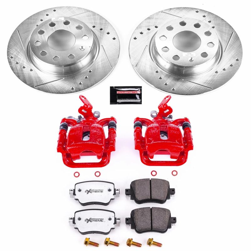 PSB Z26 Street Kit w/Cals - Power Stop 15-18 Volkswagen Golf Rear Z26 Street Warrior Brake Kit w/Calipers