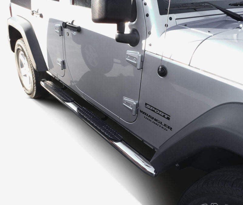WES Nerf Bars - PRO TRAXX 4 - Westin 2007-2017 Jeep Wrangler Unlimited PRO TRAXX 4 Oval Nerf Step Bars - SS