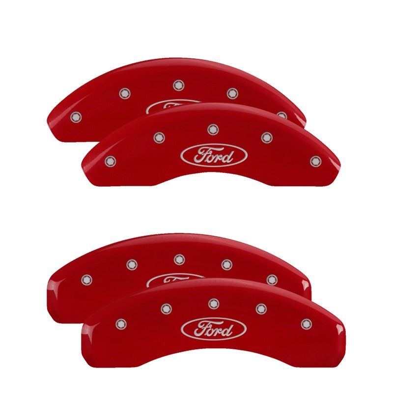 MGP Caliper Covers 4 Logo - MGP 4 Caliper Covers Engraved Front & Rear Oval logo/Ford Red finish silver ch