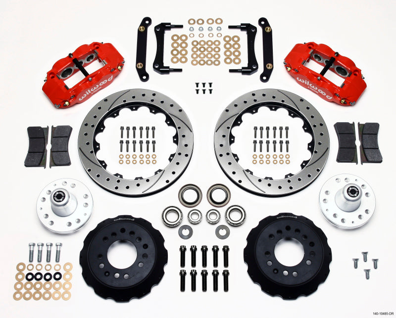 WIL Superlite Brake Kit - Wilwood Narrow Superlite 6R Front Hub Kit 12.88in Drill Red 70-78 Camaro (*Line Kit Needed*)