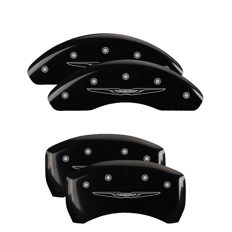 MGP Caliper Covers 4 Logo - MGP 4 Caliper Covers Engraved Front & Rear Style 2/Chrysler Wing Black finish silver ch