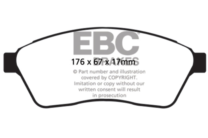 EBC Yellowstuff Brake Pad Sets - EBC 10-11 Cadillac SRX 2.8 Turbo Yellowstuff Front Brake Pads