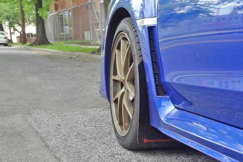 RAL UR White Flap/Red Logo - Rally Armor 15-21 Subaru WRX/STI White UR Mud Flap w/Red Logo