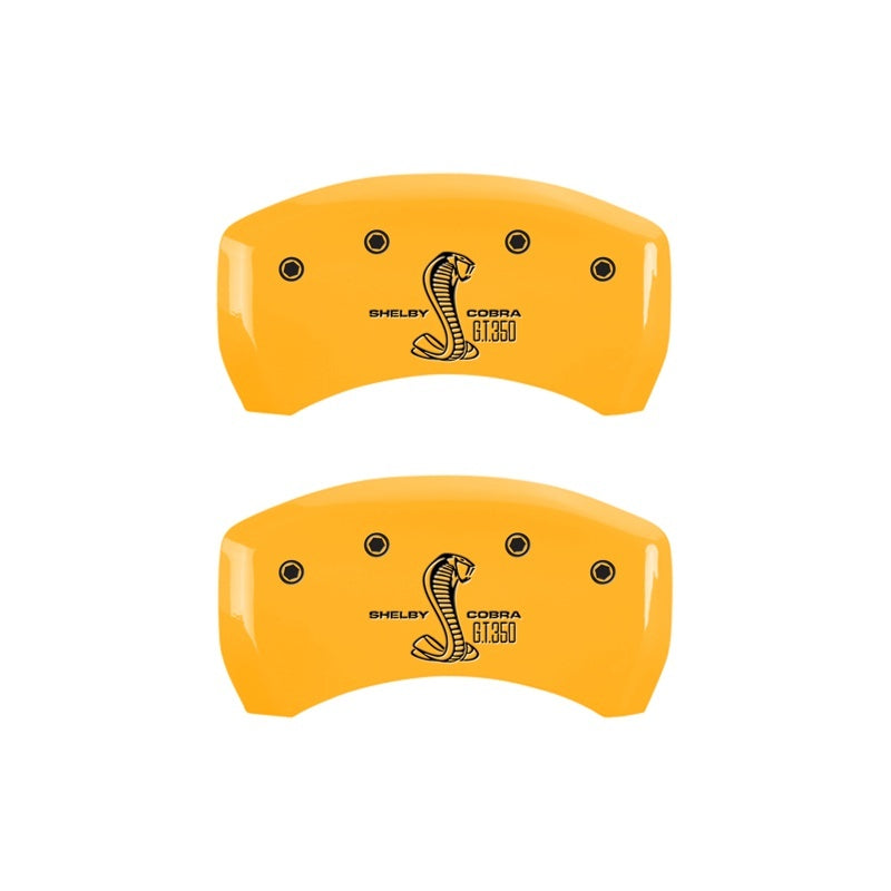 MGP Caliper Covers 2 Logo - MGP Rear set 2 Caliper Covers Engraved Rear GT350 Shelby & Cobra Yellow finish black ch