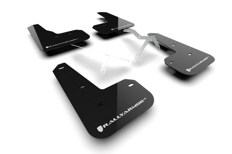 RAL UR Blk Flap/Wht Logo - Rally Armor 23-24 Acura Integra Type S Black Mud Flap w/White Logo