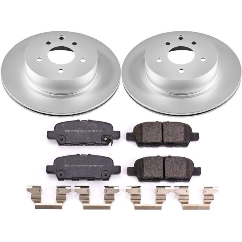 PSB Z17 Evolution Coated Kit - Power Stop 18-19 Nissan 370Z Rear Z17 Evolution Geomet Coated Brake Kit