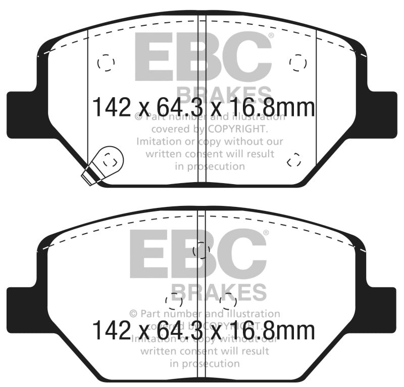 EBC Redstuff Brake Pad Sets - EBC 2016+ Buick Envision 2.0L Turbo Redstuff Front Brake Pads