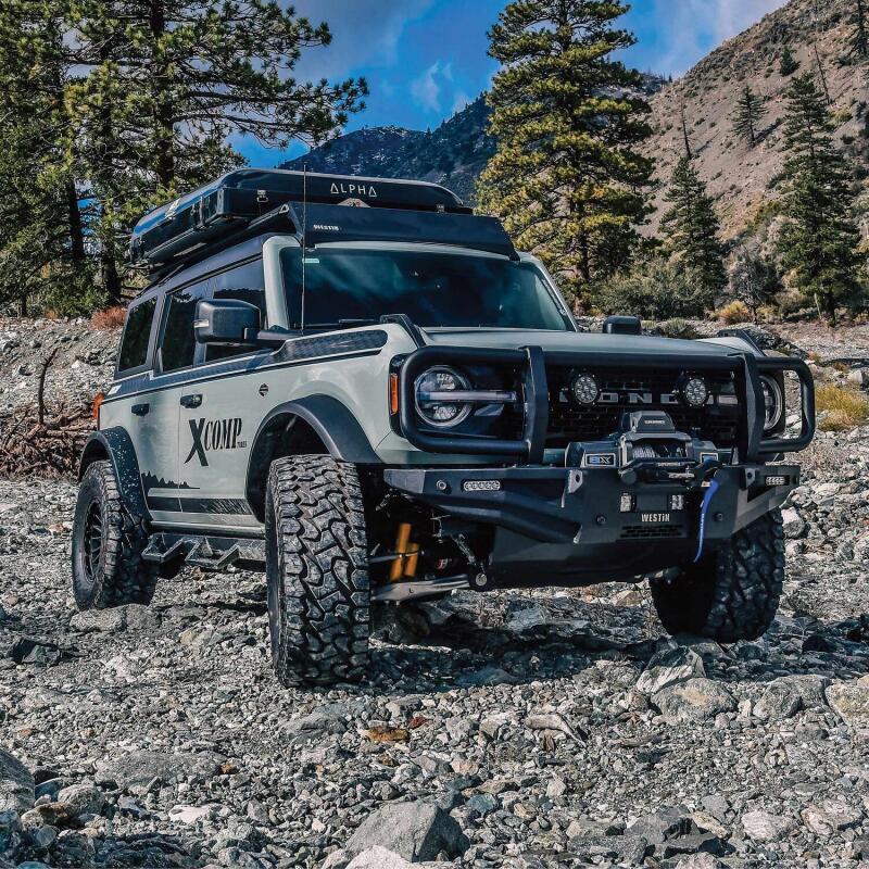 WES XTS Bumpers - Westin 21-23 Ford Bronco (Excl. Bronco Sport) w/ XTS Front Bumper Brush Guard - Textured Black
