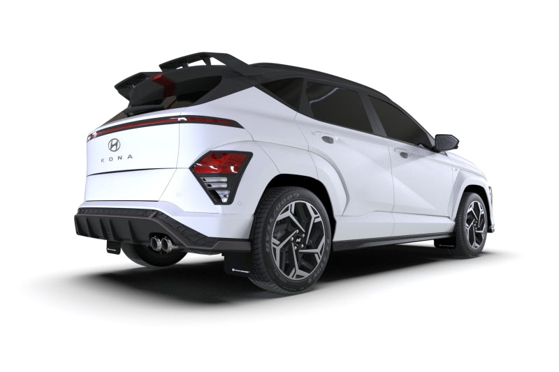 RAL UR Blk Flap/Wht Logo - Rally Armor 24-25 Hyundai Kona N Line Black UR Mud Flap - White Logo