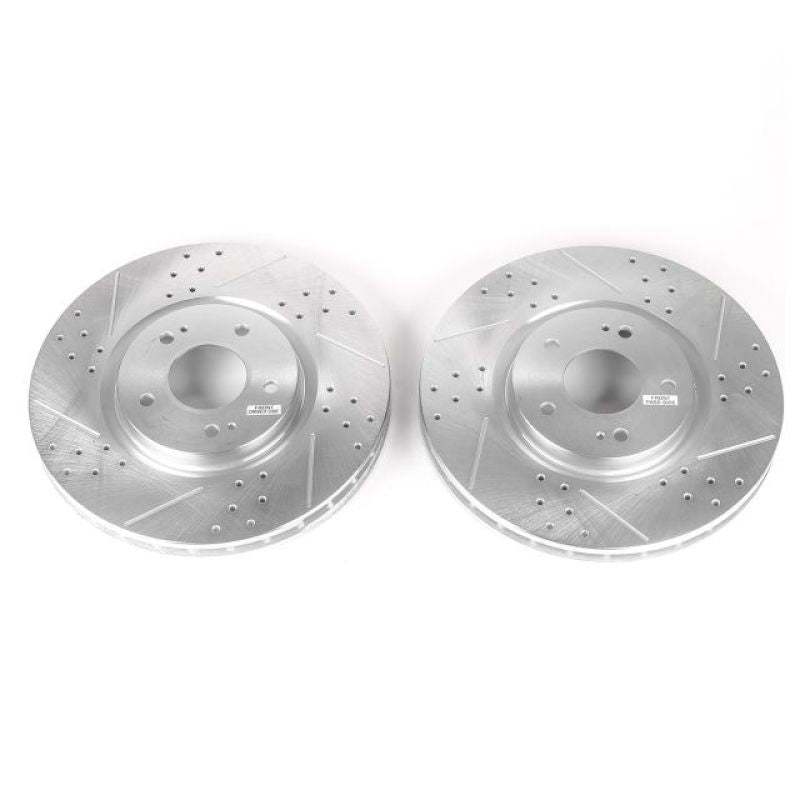 PSB Evolution Drill/Slot Rotor - Power Stop 03-06 Mitsubishi Lancer Front Evolution Drilled & Slotted Rotors - Pair