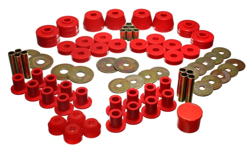 ES Hyper-Flex Sets - Red - Energy Suspension 85-92 VW Golf/GTI/Jetta / 72-93 Dodge Ramcharger Red Hyper-flex Master Bushing Set
