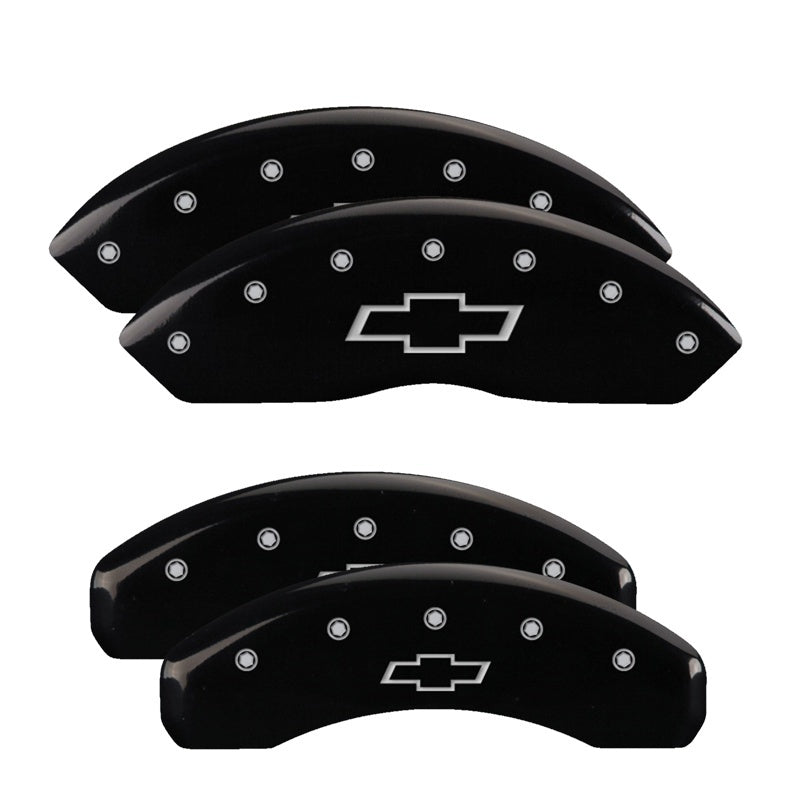 MGP Caliper Covers 4 Logo - MGP 4 Caliper Covers Engraved Front & Rear Bowtie Black finish silver ch