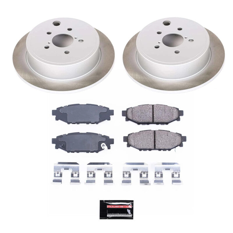 PSB Semi-Coated Rotor Kits - Power Stop 10-14 Subaru Outback Rear Semi-Coated Rotor Kit