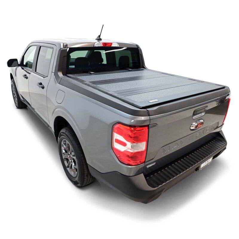 WES Hard Tri-Fold Tonneau Covers - Westin 22-26 Ford Maverick 4WD 4ft. 6in. Bed Hard Tri-Fold Tonneau Cover - Black