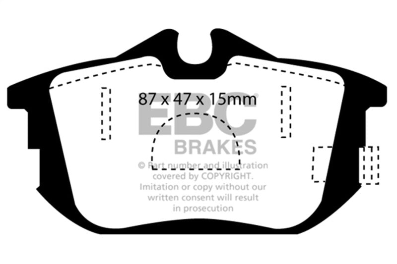 EBC Ultimax2 Brake Pad Sets - EBC 99-04 Volvo S40 1.9 Turbo T4 (200 BHP) Ultimax2 Rear Brake Pads