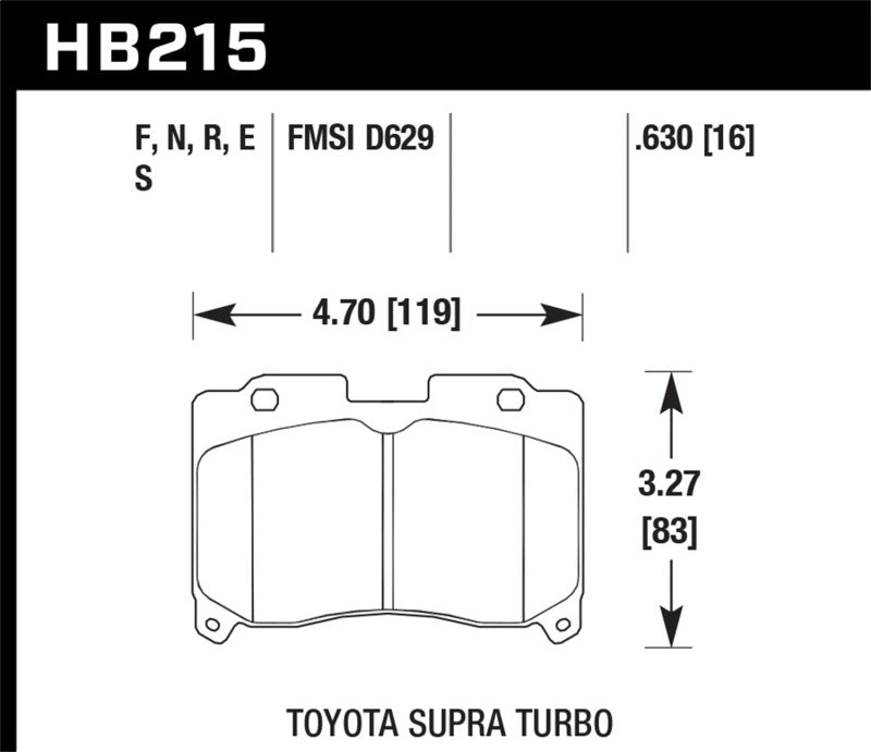 HAWK HPS 5.0 Brake Pad Sets - Hawk 93-98 Toyota Supra TT HPS 5.0 Street Front Brake Pads