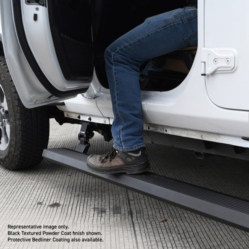 GOR RealTruck VoltStep Running Boards - RealTruck 20-24 Jeep Gladiator CC 4dr VoltStep Electric Running Board Kit (Cut/Drill Req.) - Tex Blk