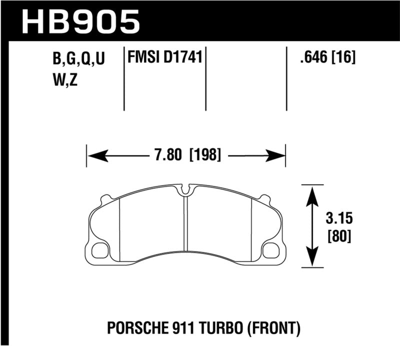 HAWK HP+ Brake Pad Sets - Hawk 14-18 Porsche 911 HP Plus Street Front Brake Pads