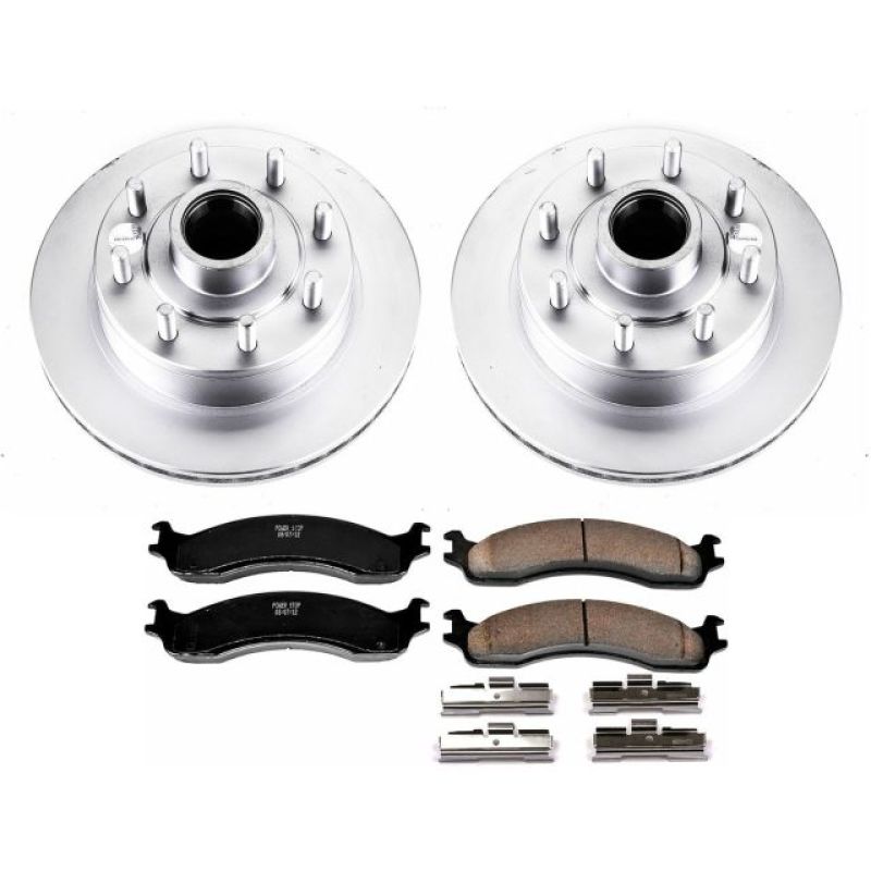 PSB Evolution Coated Rotor - Power Stop 99-07 Ford E-350 Super Duty Front Z17 Coated Brake Kit