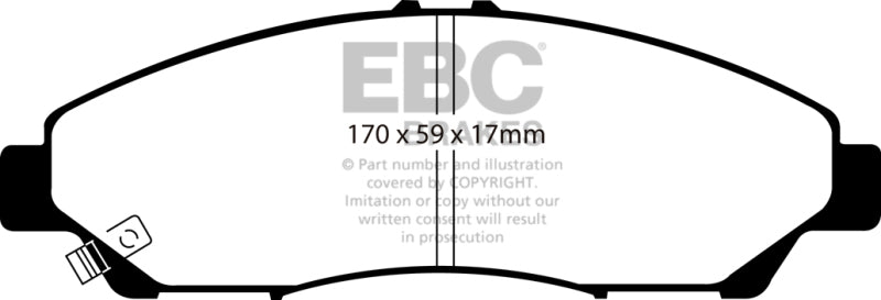 EBC Ultimax2 Brake Pad Sets - EBC 07-13 Acura MDX 3.7 Ultimax2 Front Brake Pads