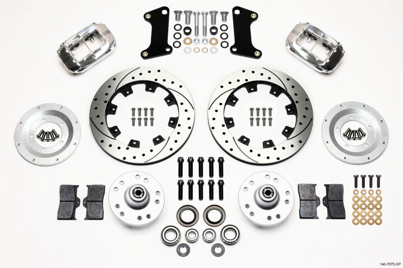 WIL Dynalite Brake Kit - Wilwood Forged Dynalite Front Kit 12.19in Drilled Polished 67-69 Camaro 64-72 Nova Chevelle