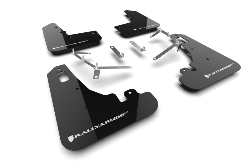 RAL UR Blk Flap/Wht Logo - Rally Armor 22-26 Subaru BRZ / Toyota GR86 Black UR Mud Flap w/White Logo
