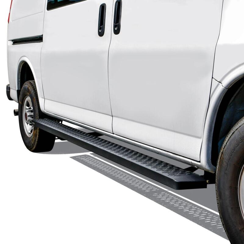 WES Running Boards - Grate - Westin Ford Transit Van 150/250/350 (46in Driver & 97in. Pass) Grate Steps Running Boards - Tex. Blk
