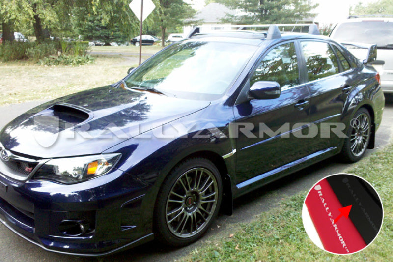 RAL UR Blk Flap/Grey Logo - Rally Armor 11-14 Subaru WRX/STI (Sedan Only) Black UR Mud Flap w/Grey Logo