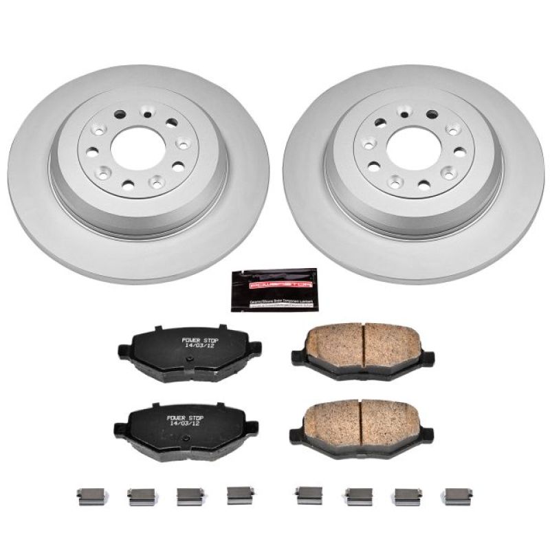 PSB Z17 Evolution Coated Kit - Power Stop 11-15 Ford Edge Rear Z17 Evolution Geomet Coated Brake Kit