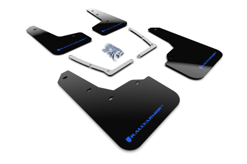 RAL UR Blk Flap/Blue Logo - Rally Armor 16-21 Honda Civic Si Black UR Mud Flap w/Blue Logo