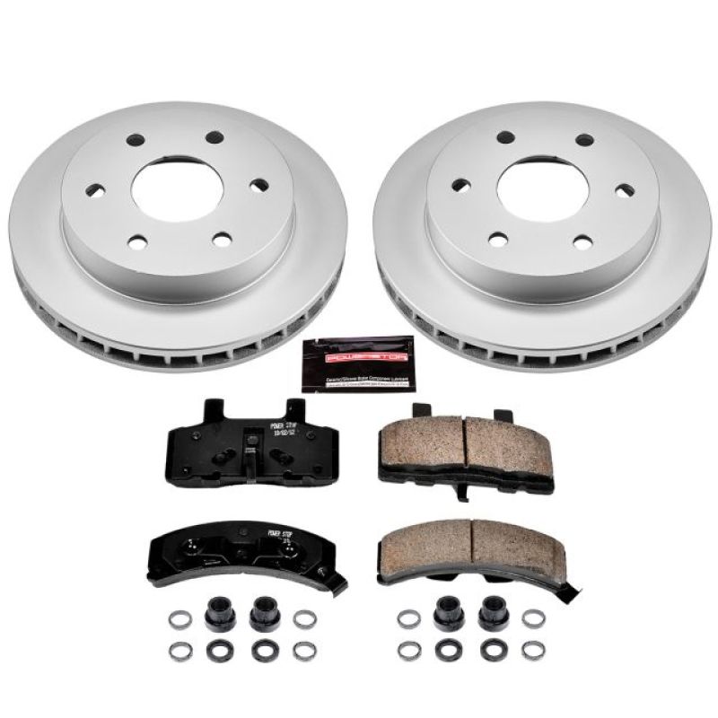 PSB Z17 Evolution Coated Kit - Power Stop 99-00 Cadillac Escalade Front Z17 Evolution Geomet Coated Brake Kit