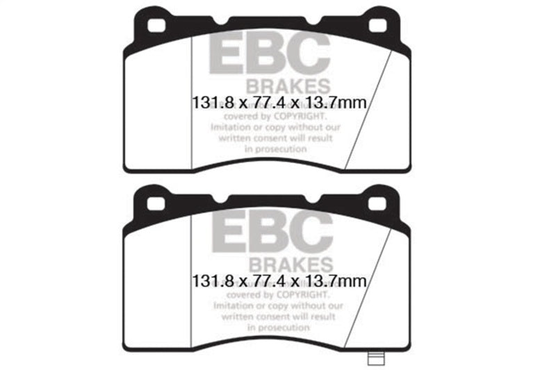 EBC Redstuff Brake Pad Sets - EBC 09+ Hyundai Genesis Coupe 2.0 Turbo (Brembo) Redstuff Front Brake Pads