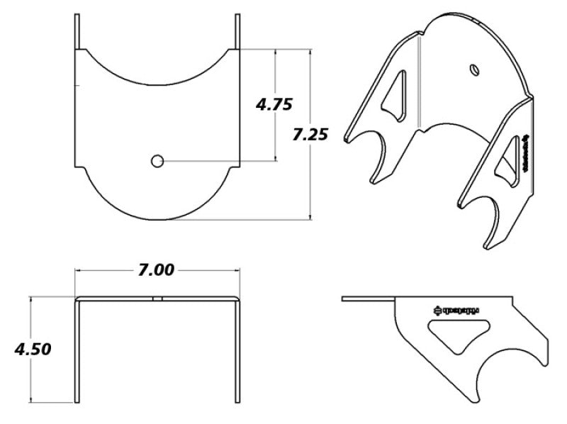 RID Air Spring Mounts - Lower - Ridetech Dropped Lower Weld-On Air Spring Axle Bracket (Uncoated)