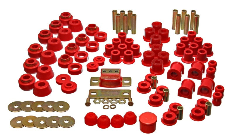 ES Hyper-Flex Sets - Red - Energy Suspension 87-95 Jeep Wrangler YJ Red Hyper-Flex Master Bushing Set