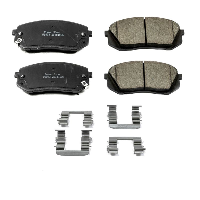 PSB Z17 Evolution Brake Pads - Power Stop 15-16 Hyundai Sonata Front Z17 Evolution Ceramic Brake Pads w/Hardware