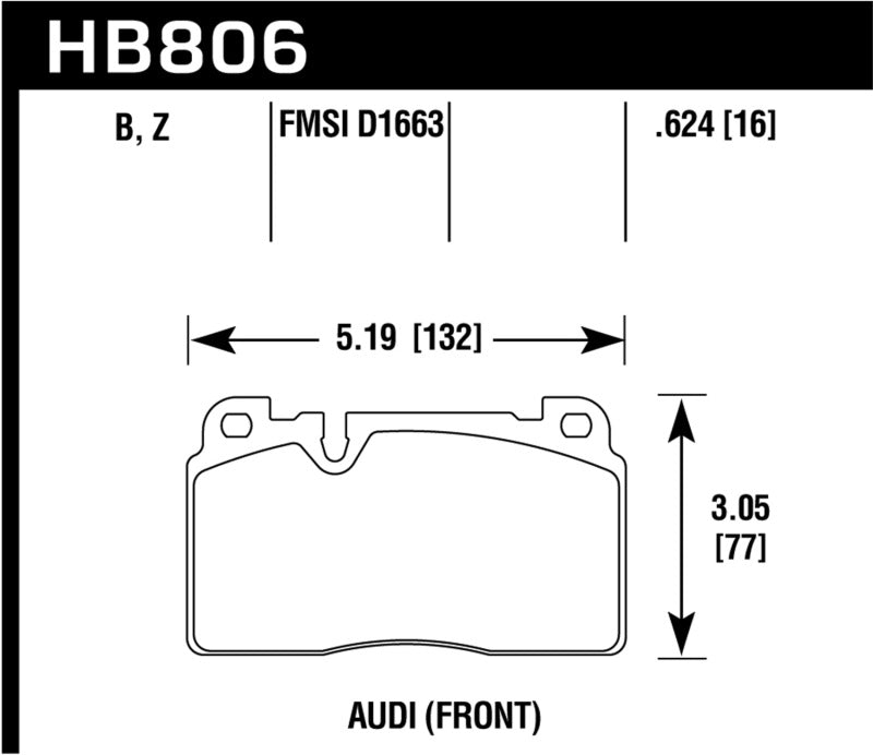 HAWK HPS 5.0 Brake Pad Sets - Hawk 16-17 Audi A6 HPS 5.0 Front Brake Pads