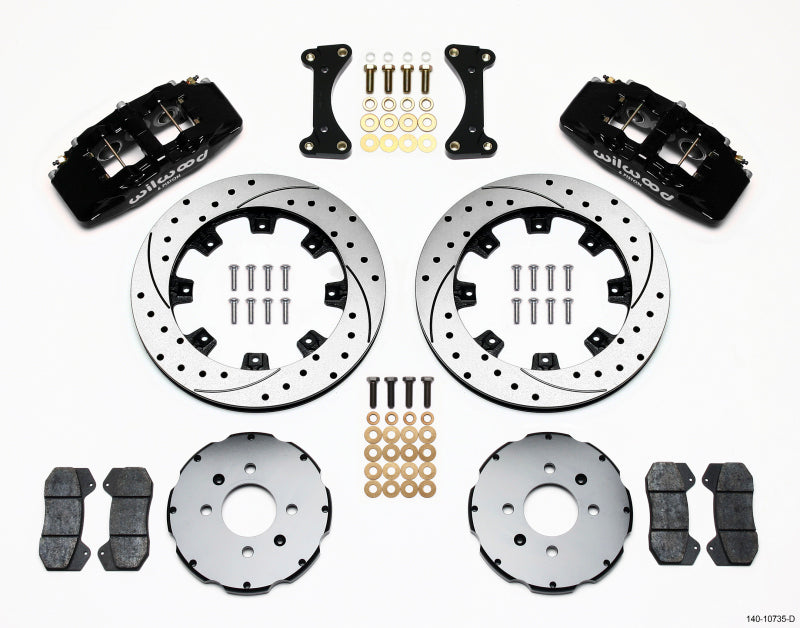 WIL Dynapro Brake Kit - Wilwood Dynapro 6 Front Hat Kit 12.19in Drilled 94-01 Honda/Acura w/262mm Disc