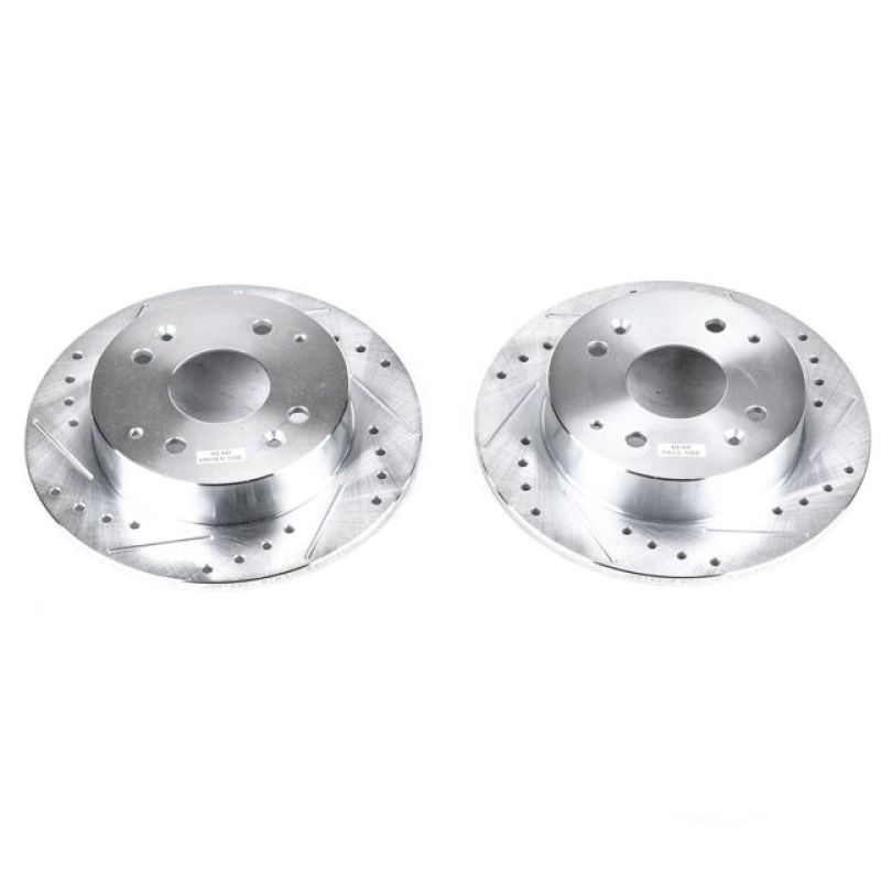PSB Evolution Drill/Slot Rotor - Power Stop 98-99 Acura CL Rear Evolution Drilled & Slotted Rotors - Pair
