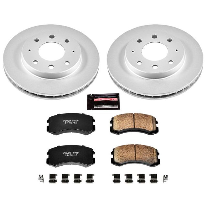 PSB Z17 Evolution Coated Kit - Power Stop 02-07 Mitsubishi Lancer Front Z17 Evolution Geomet Coated Brake Kit