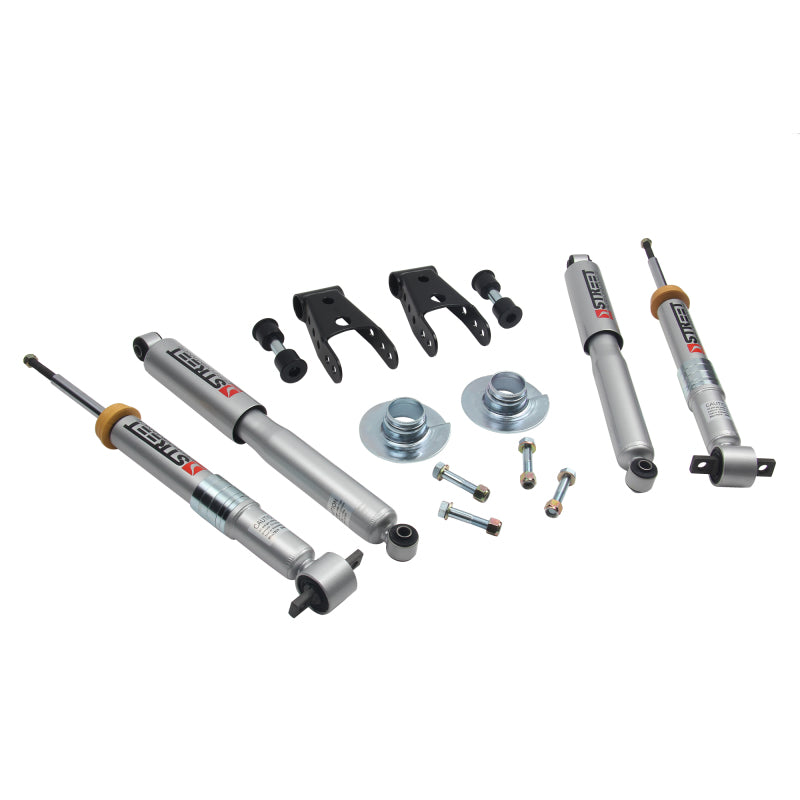 BT Lower Kit w SP Shocks - Belltech 15-17 Ford F-150 +1in to -3in Front 2in Rear Lowering Kit