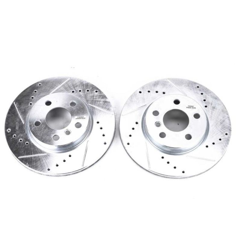 PSB Evolution Drill/Slot Rotor - Power Stop 2014 Mini Cooper Front Evolution Drilled & Slotted Rotors - Pair