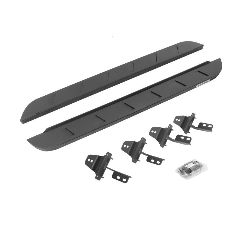 GOR RB10 Slim Running Boards - Go Rhino 07-18 Jeep Wrangler JK 2DR RB10 Slim Running Boards Kit (Incl. Brackets) - Tex. Blk