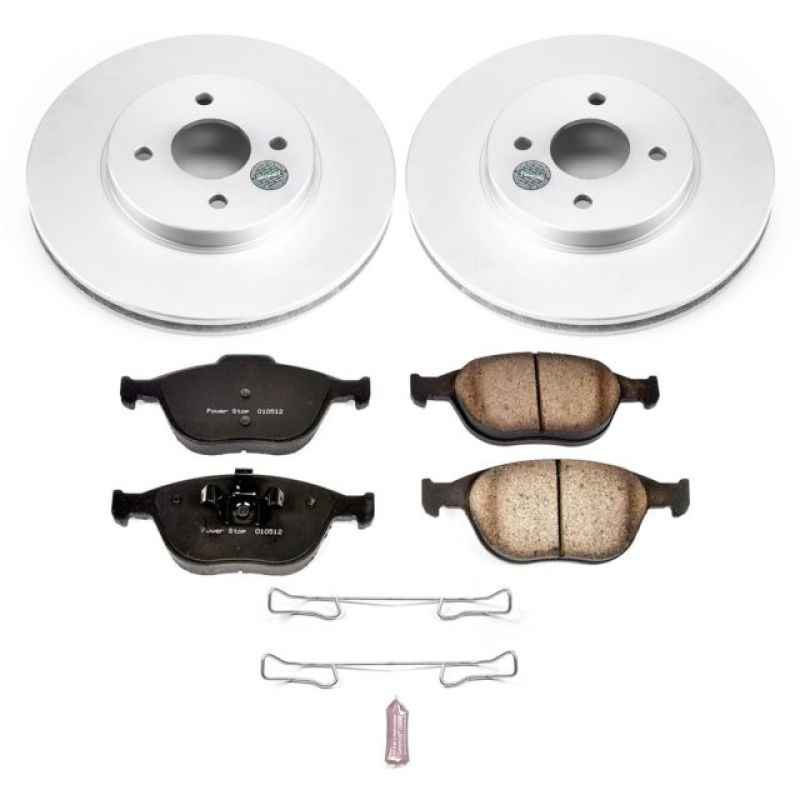 PSB Z17 Evolution Coated Kit - Power Stop 02-04 Ford Focus Front Z17 Evolution Geomet Coated Brake Kit